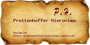 Prettenhoffer Hieronima névjegykártya